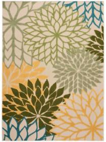 Aloha ALH05 Green Multicolor Area Rug